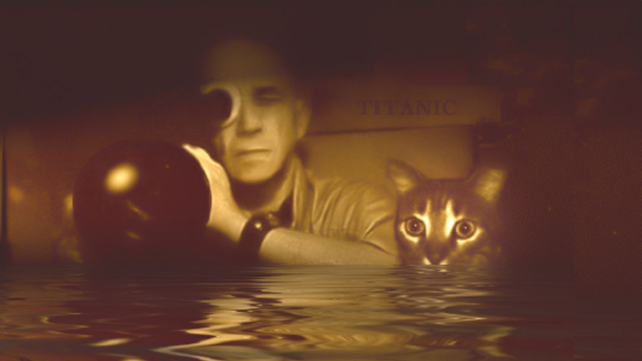 man with a camera and a cat